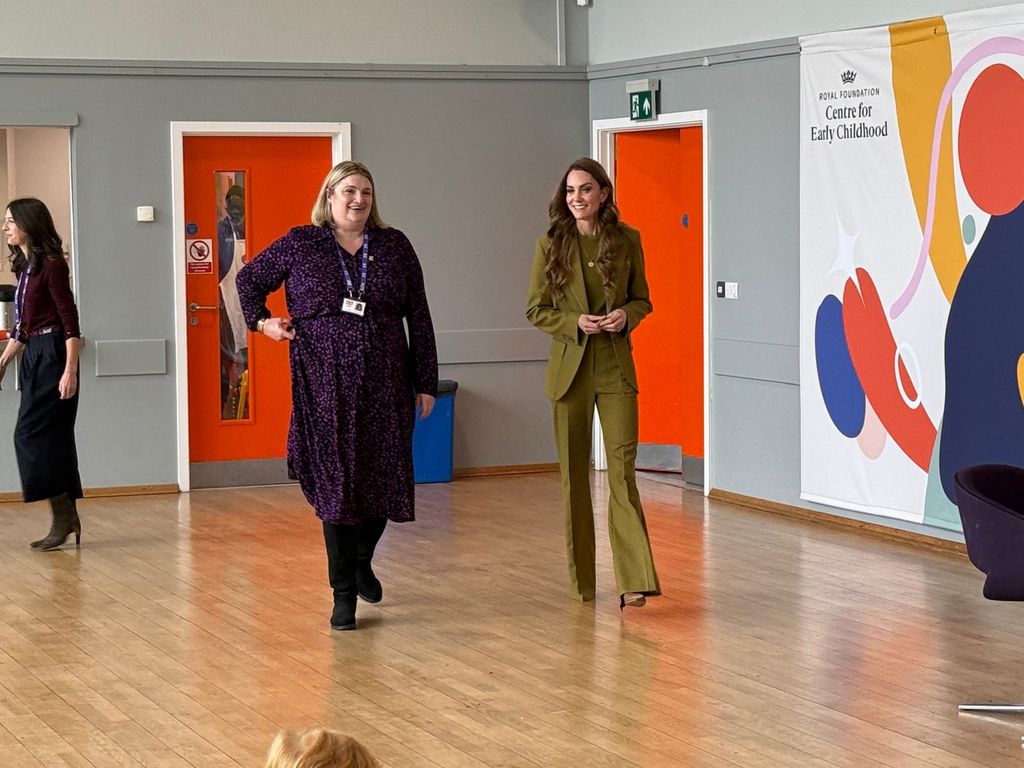 Kate rewore her olive green Victoria Beckham suit