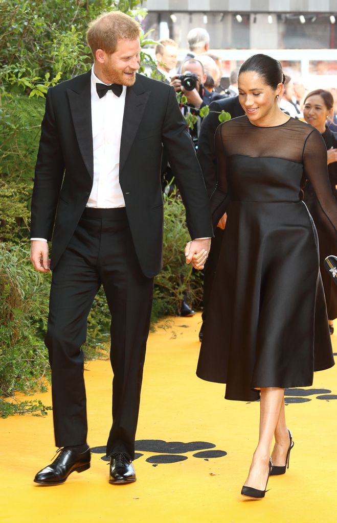 Pangeran Harry dan Meghan Markle menghadiri pemutaran perdana Disney's The Lion King di Odeon Luxe Cinema, Leicester Square di London