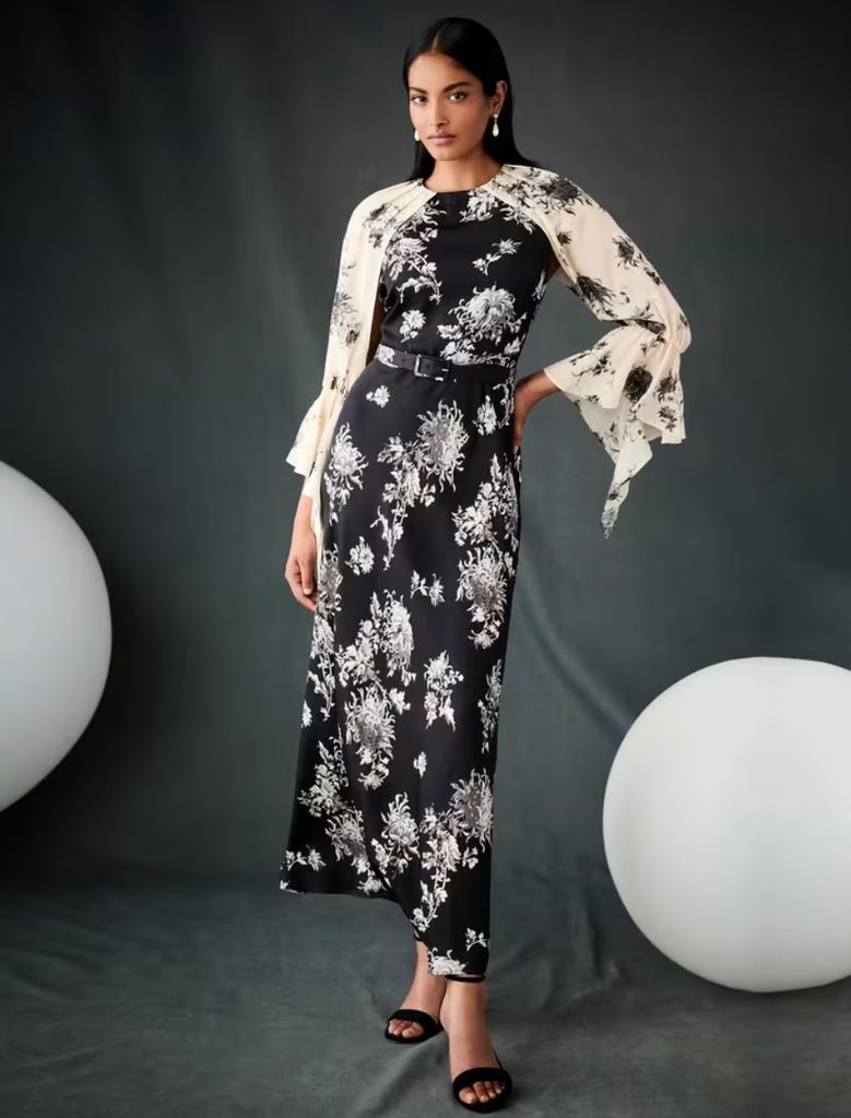 LK Bennett Mimi Birch Floral Print Viscose Dress
