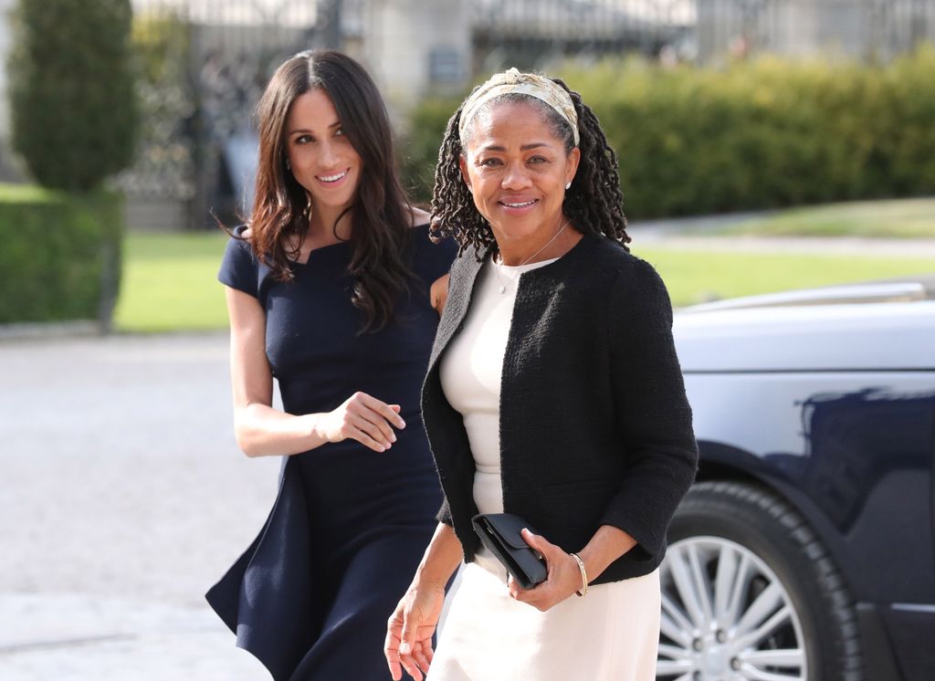 Meghan Markle arriving at hotel with Doria Ragland on eve of her wedding