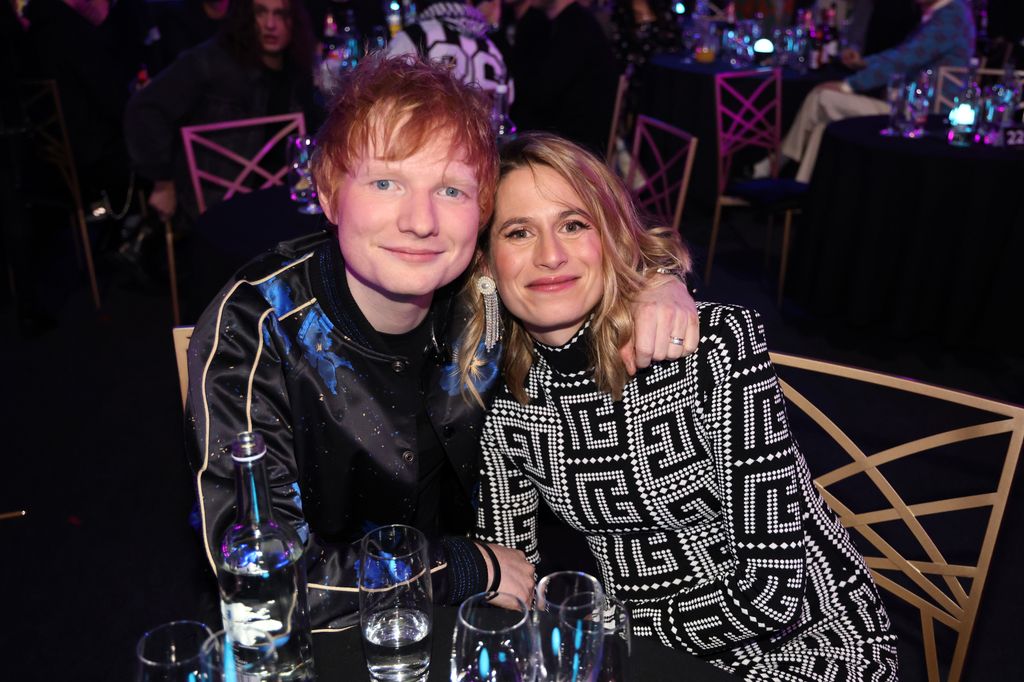 #Ed Sheeran and Cherry Seaborn during The BRIT Awards 2022 at The O2 Arena on February 08, 2022 in London, England