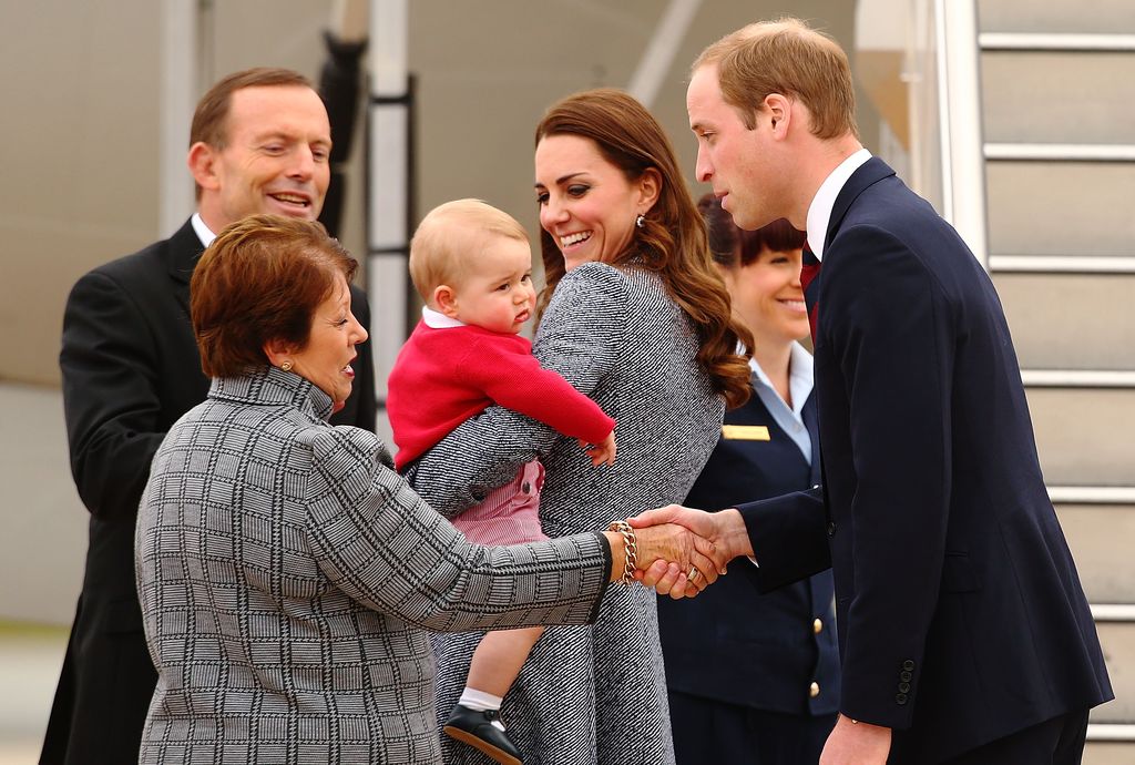 Prince George with Prime Minister Tony Abbott