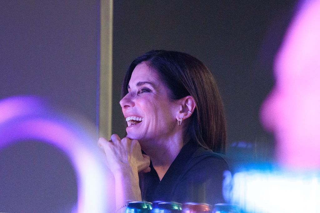EXCLUSIVE Sandra Bullock attends the regular season NBA game between the Los Angeles Lakers and the Detroit Pistons on Monday December 23, 2024 at Crypto.com Arena 