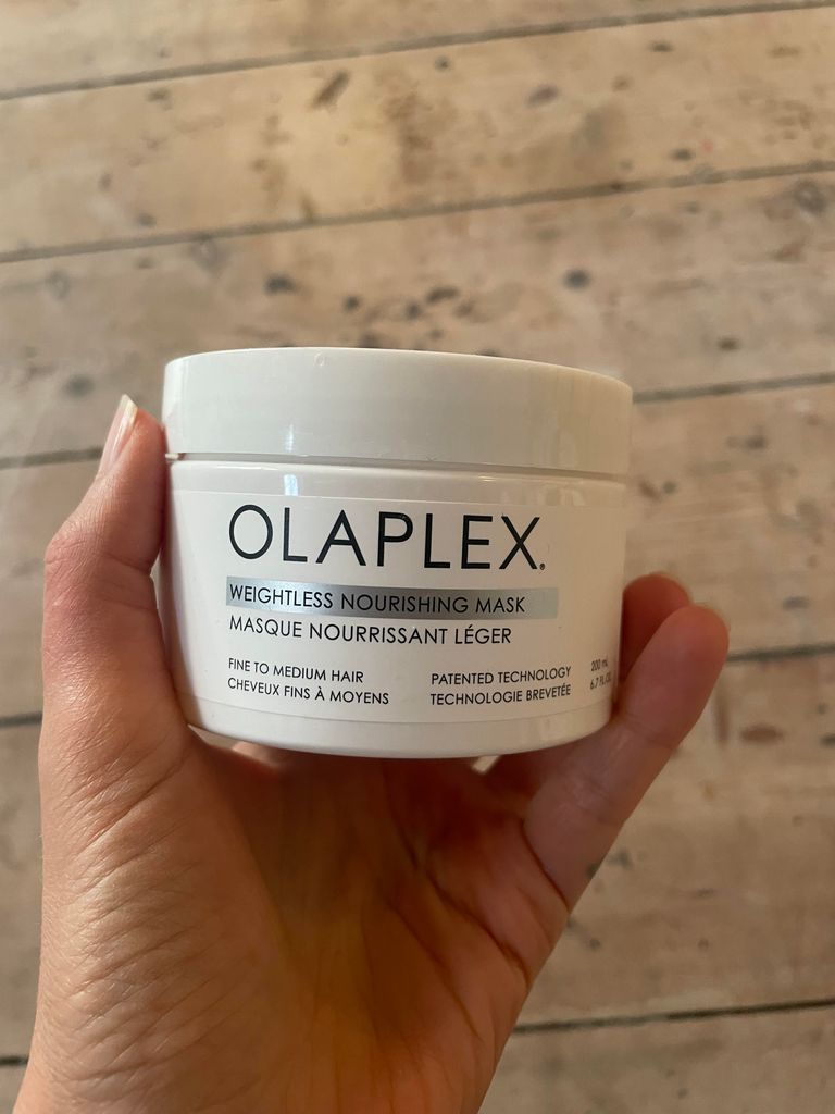 Cassie's new hair hero - a pot of Olaplex Weightless Nourishing Mask