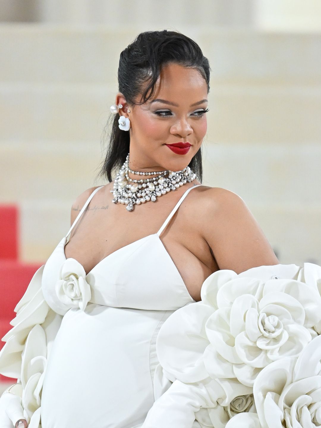 Rihanna attends The 2023 Met Gala Celebrating "Karl Lagerfeld: A Line Of Beauty"