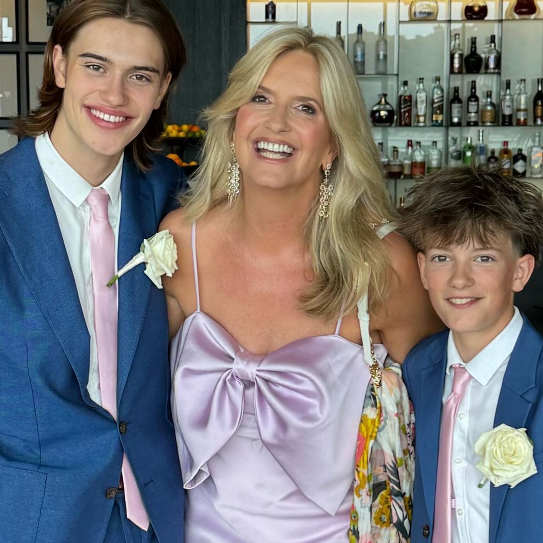 Penny Lancaster posts rare photo of tall son Aiden, 14, amid major milestone