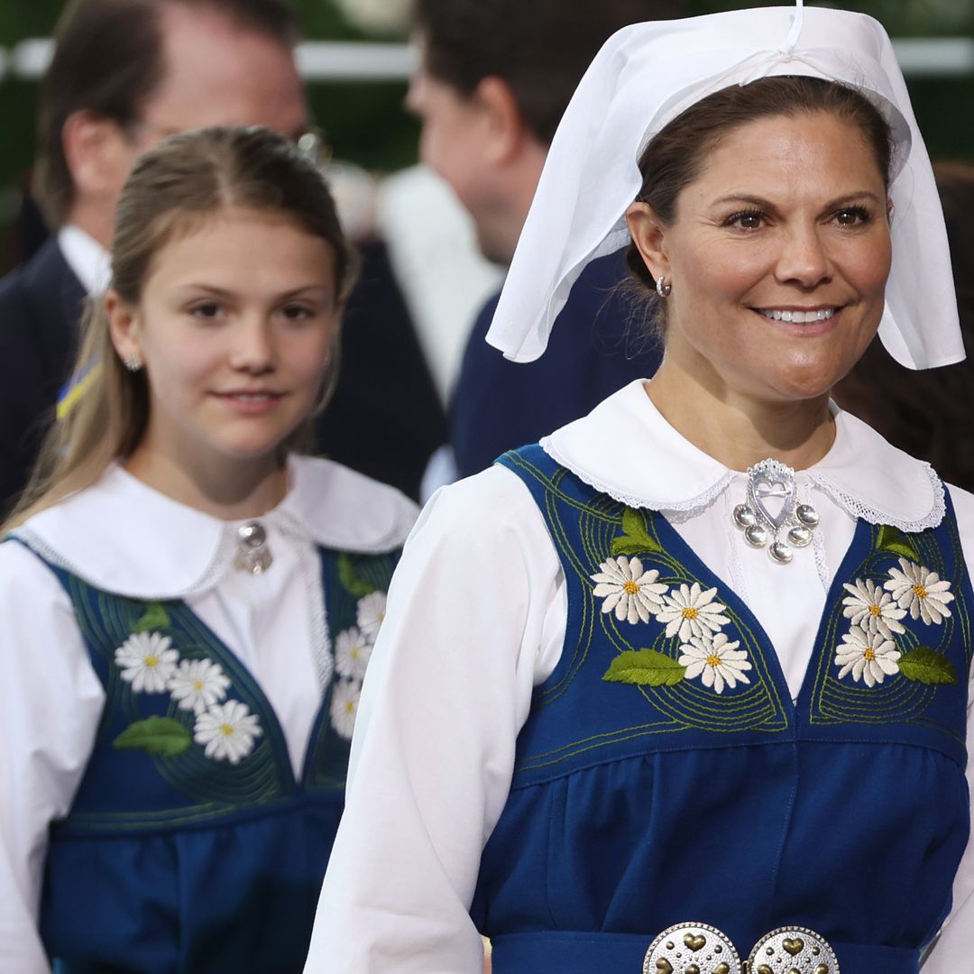Crown Princess Victoria twins with Princess Estelle, 12, for rare family outing