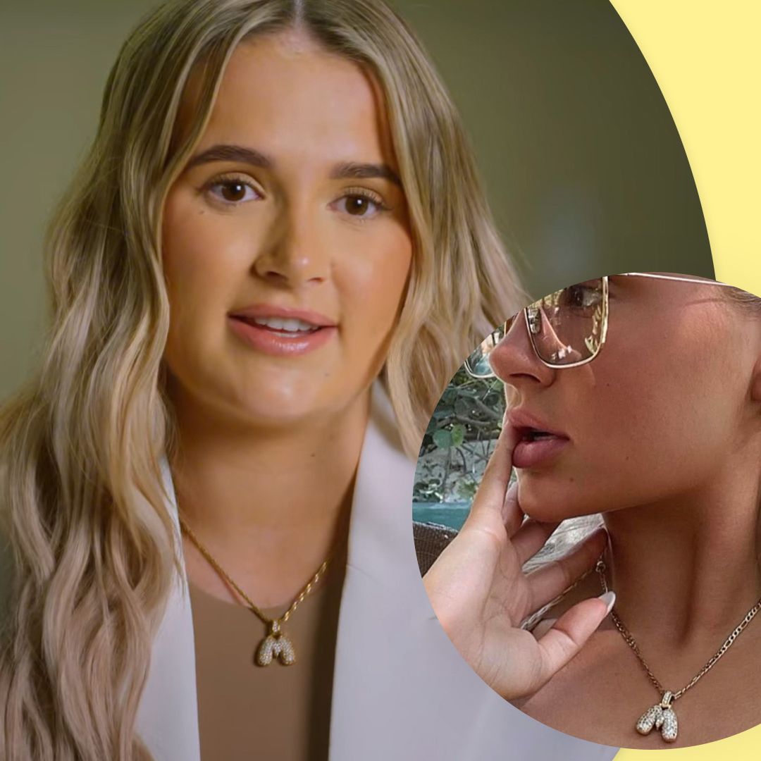 Molly Mae's bubble initial necklace on At Home With the Furys - where to shop