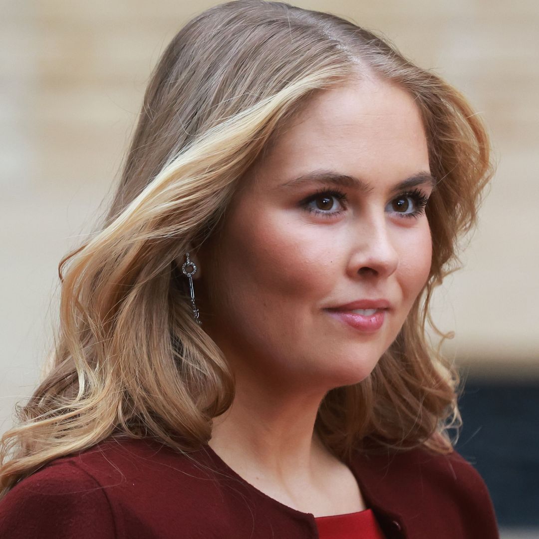 Princess Catharina-Amalia's feathered ballgown pinched from grandmother Queen Beatrix's wardrobe