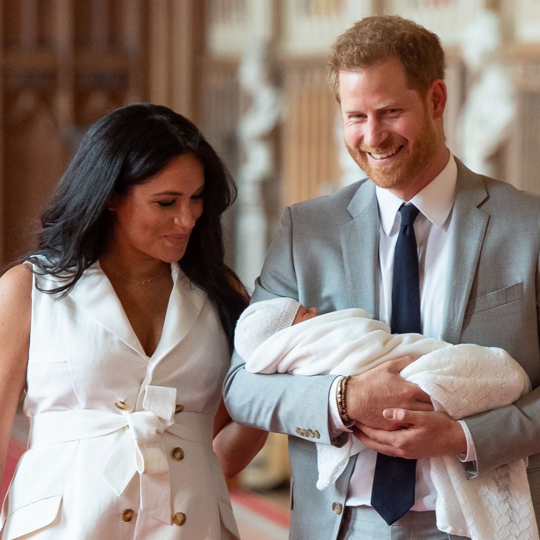 Prince Archie pictured swaddled hours after birth in unseen hospital photo