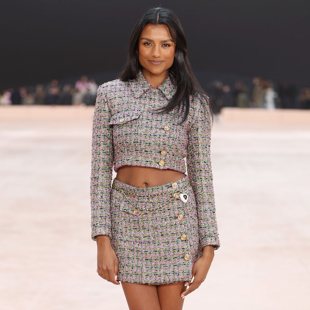 Simone Ashley looks rodeo-ready in peplum dress and cowboy boots
