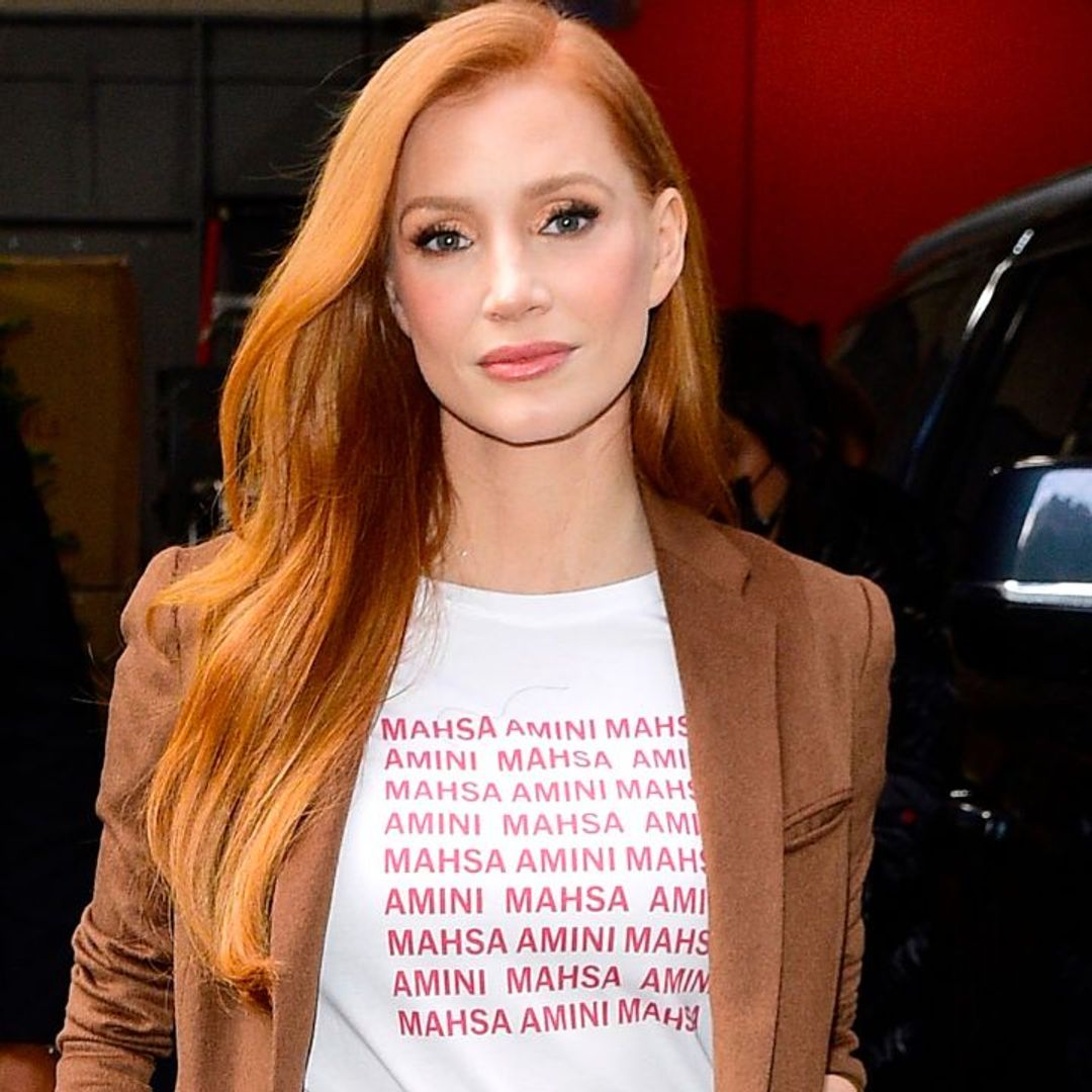 Jessica Chastain shows support for Iranian women in Mahsa Amini T-shirt