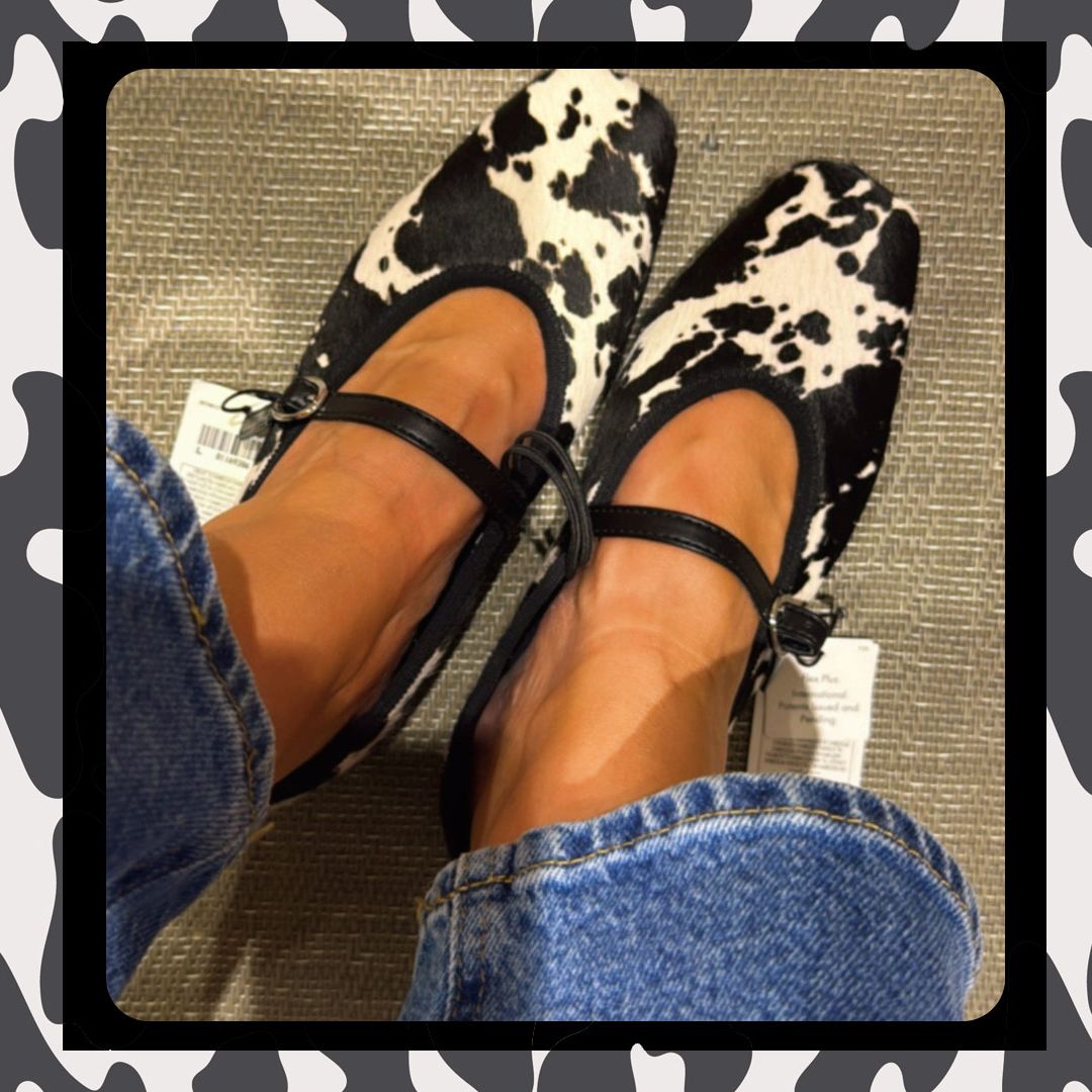 I ​tried on the tr​ending M&S cow print ballet flat shoes - here's my verdict