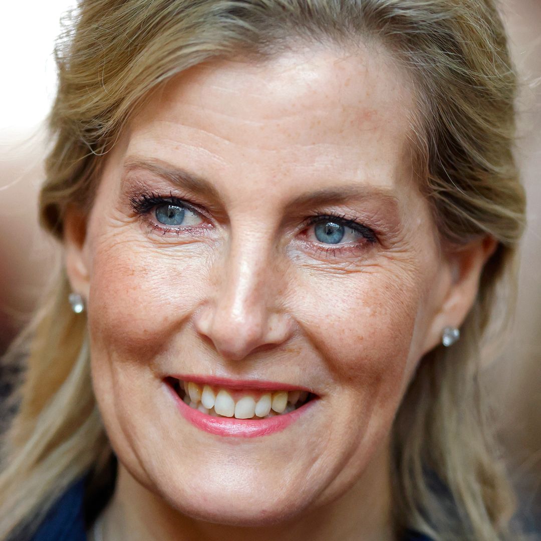 Duchess Sophie shows off golden tan in sumptuous midnight blue dress