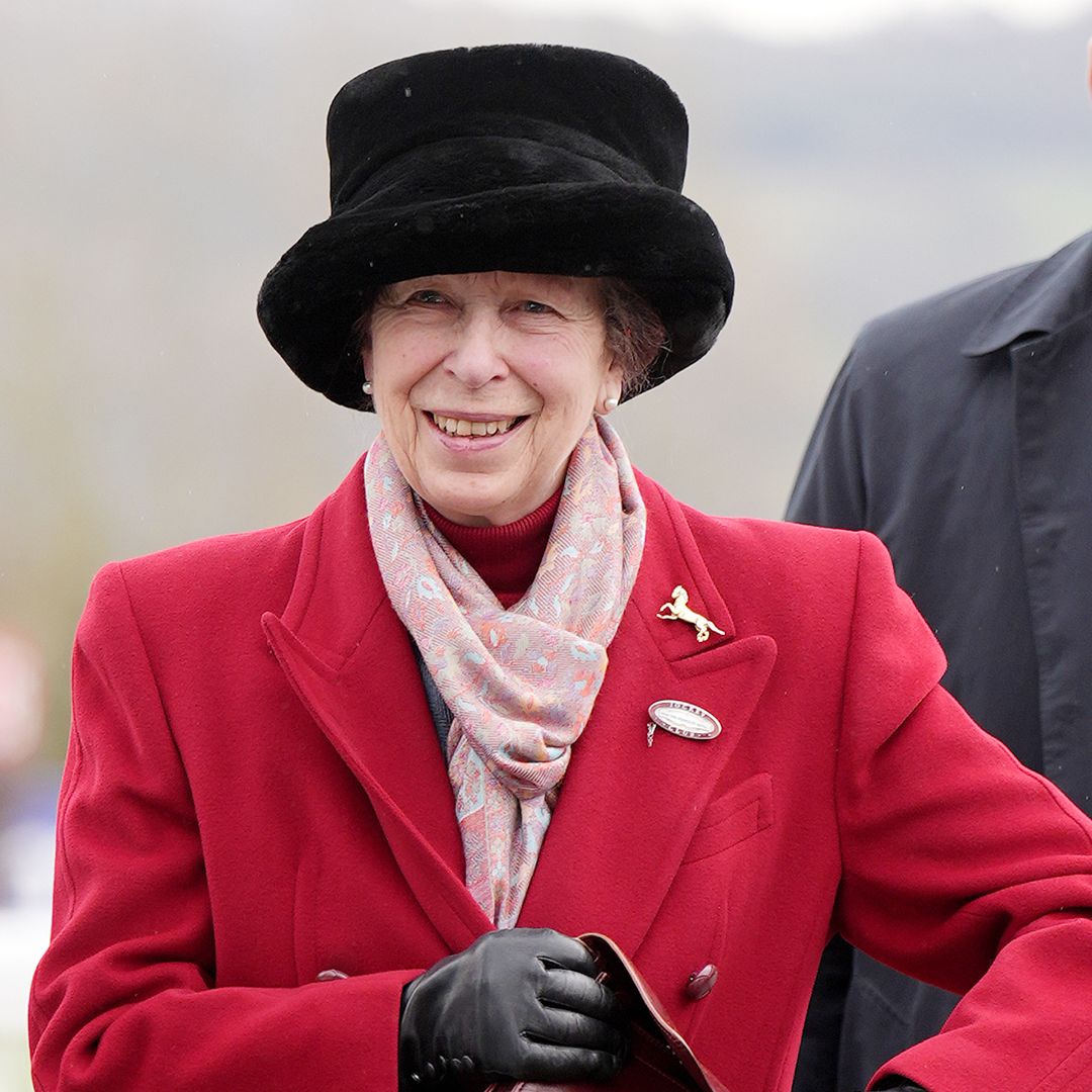 Princess Anne is all smiles with Mike and Zara Tindall at Cheltenham racecourse