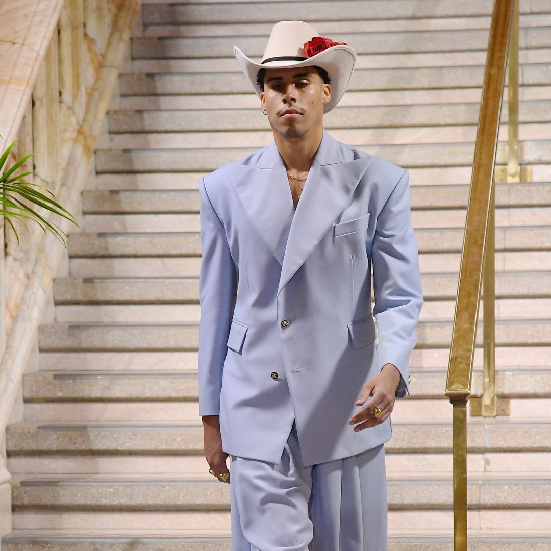 Model on the runway at the Willy Chavarria Spring 2024 Ready To Wear Fashion Show at the Woolworth Building on September 13, 2023 in New York, New York