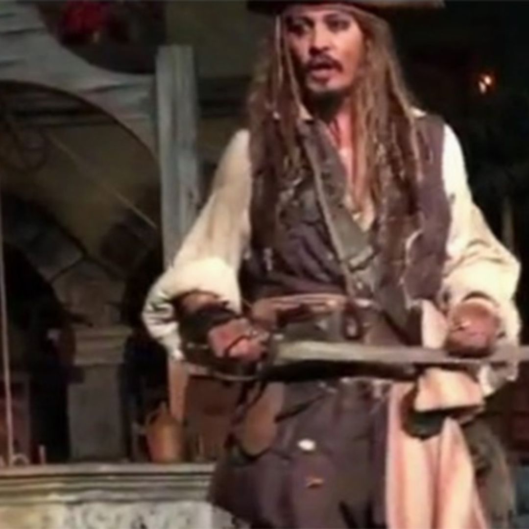 Johnny Depp delights fans at Pirates of the Caribbean ride at Disneyland