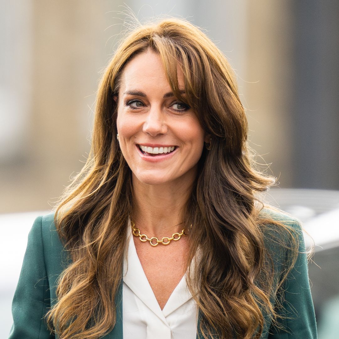 Princess Kate laughs off awkward shoe moment as she visits textile mill in Leeds
