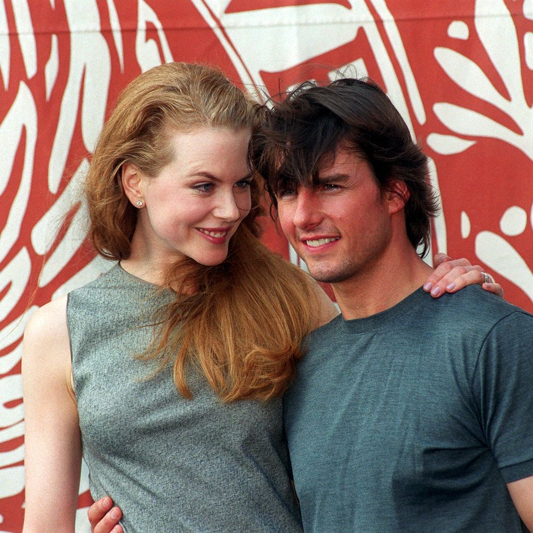 Nicole Kidman and Tom Cruise with their arms around each other