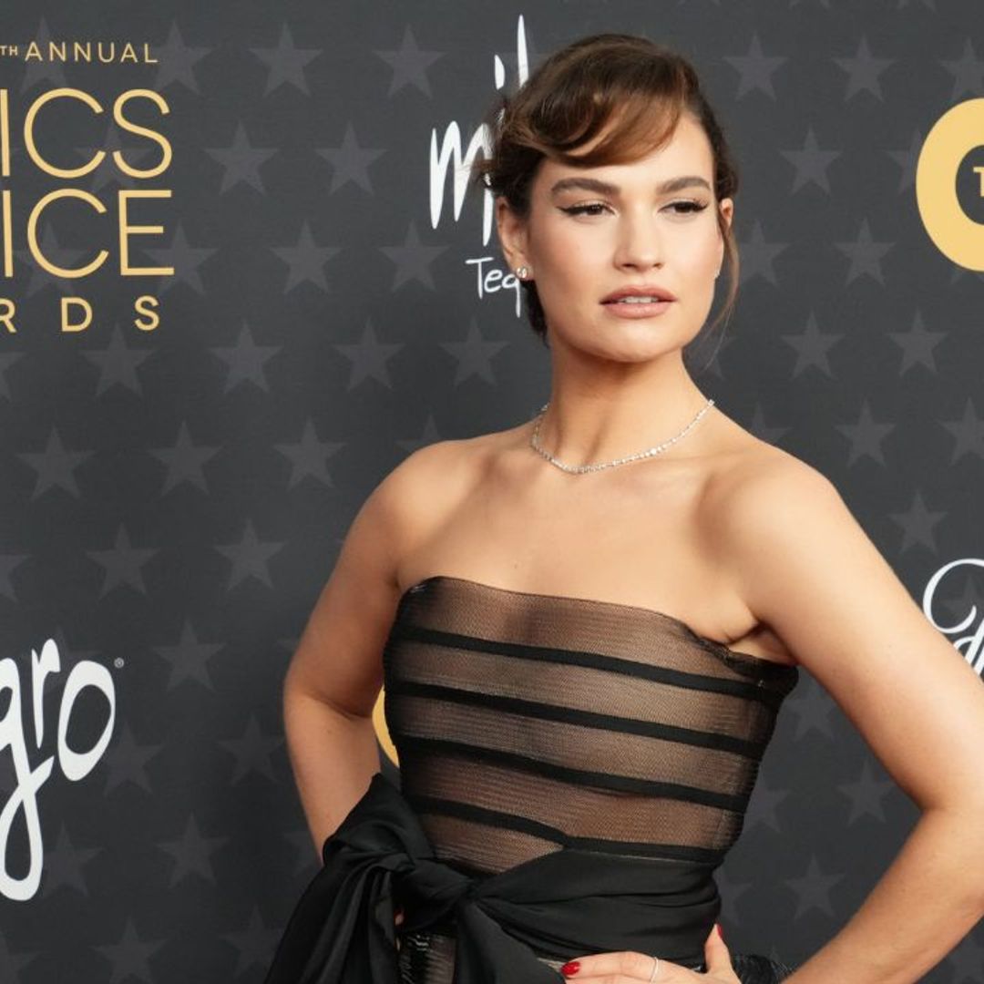 Lily James wears sultry sheer Oscar De La Renta at Critics Choice Awards