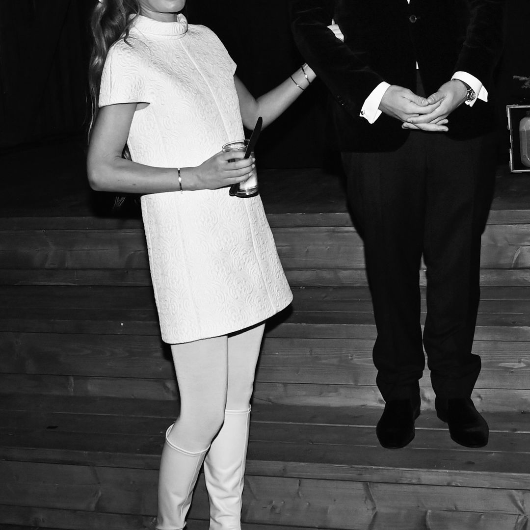 This real-life bride wore a 60s style Celine mini dress and tights for her showstopping Swedish wedding 