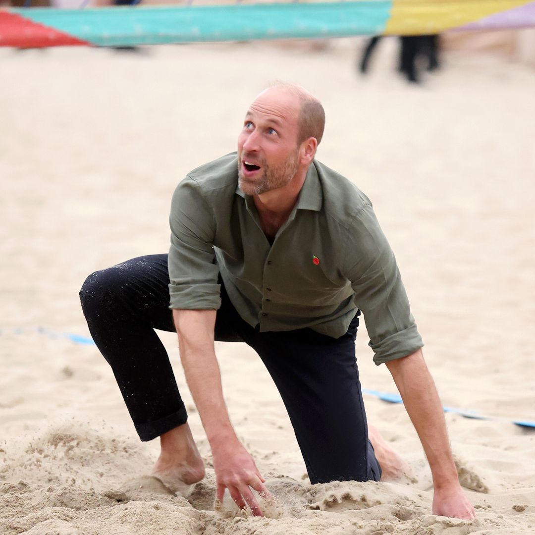 Watch Prince William impress crowds with his beach volleyball skills