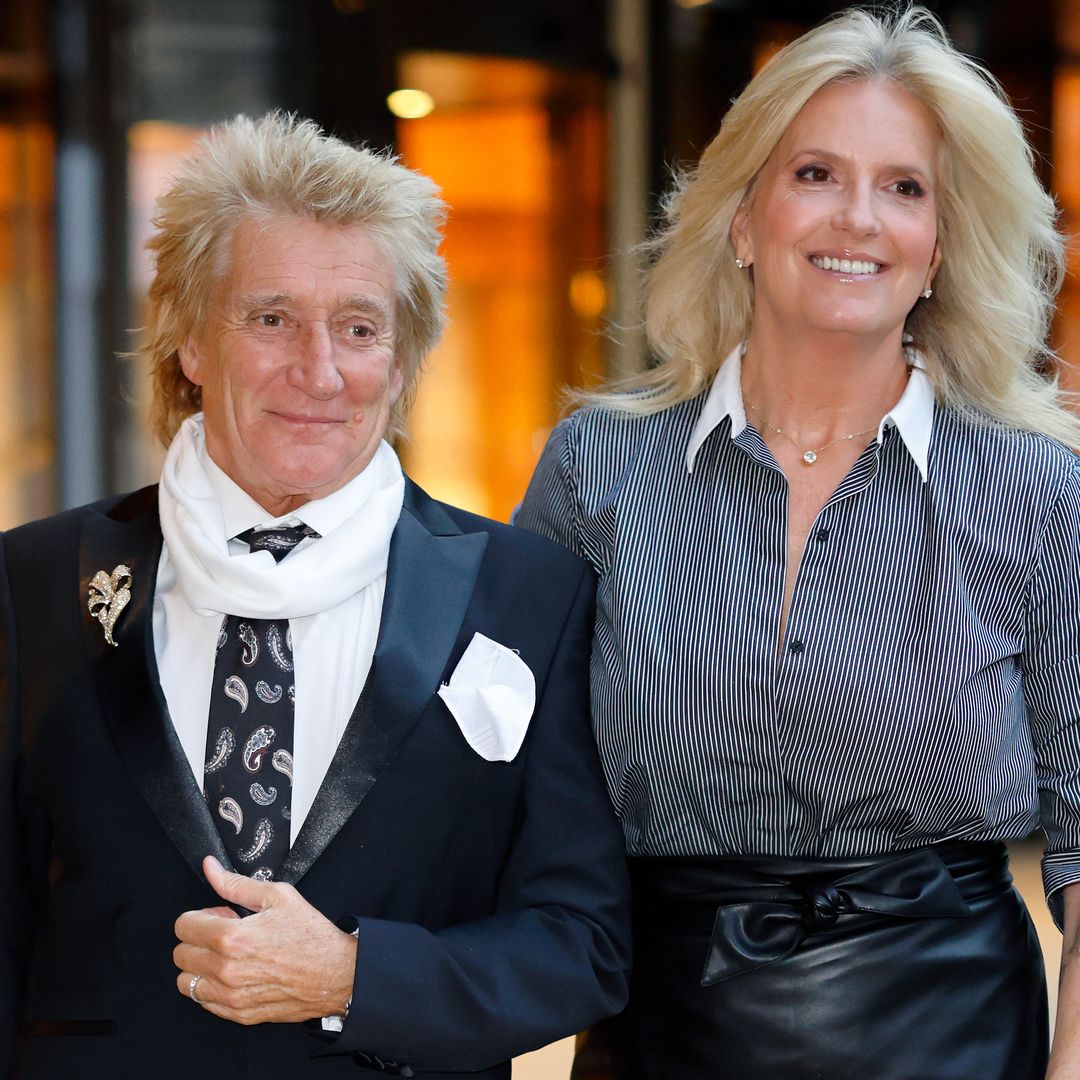 Rod Stewart shares incredible photo of Penny Lancaster in daring leather mini skirt