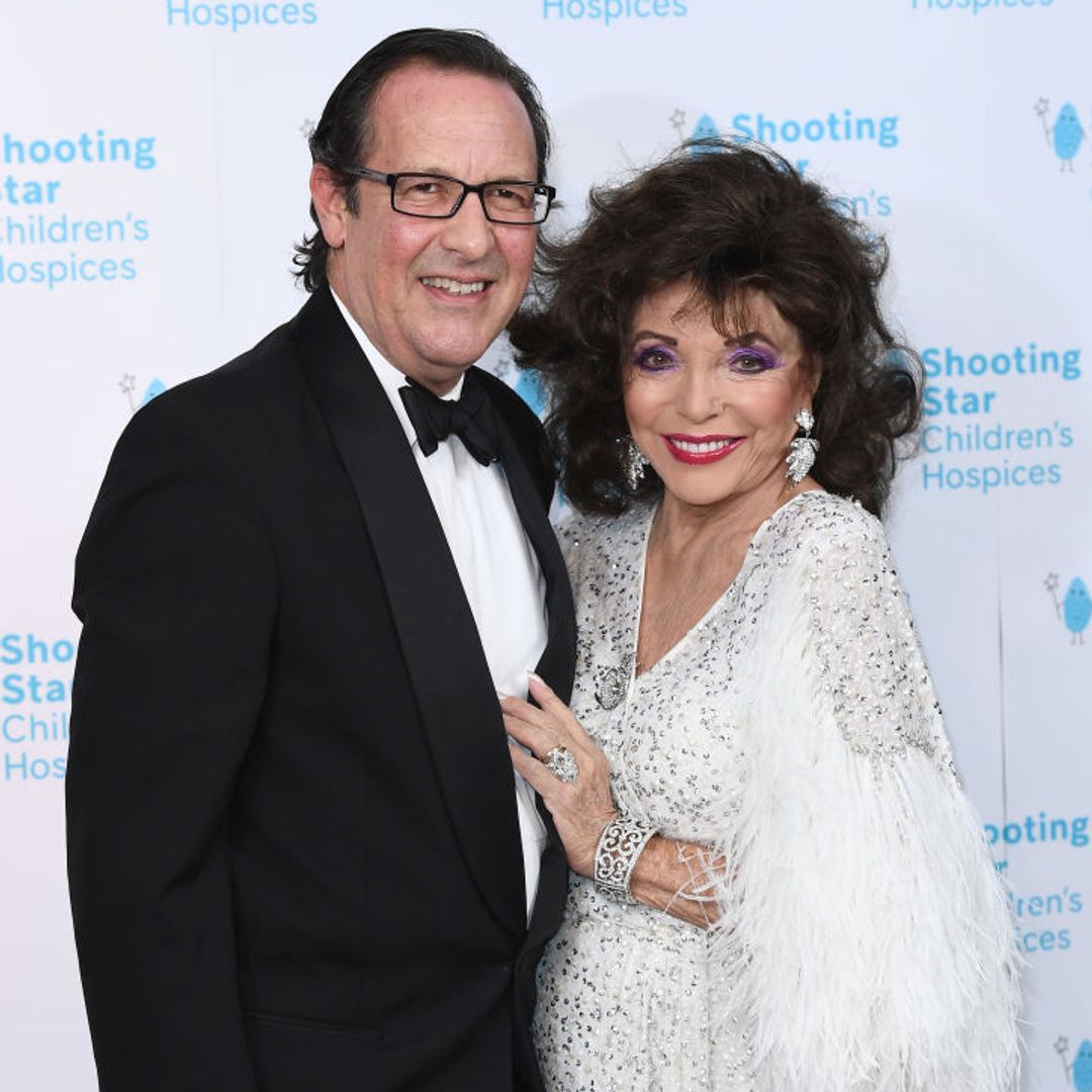 Joan Collins, 91, turns heads in stunning bridal-white dress for celebrations with husband Percy
