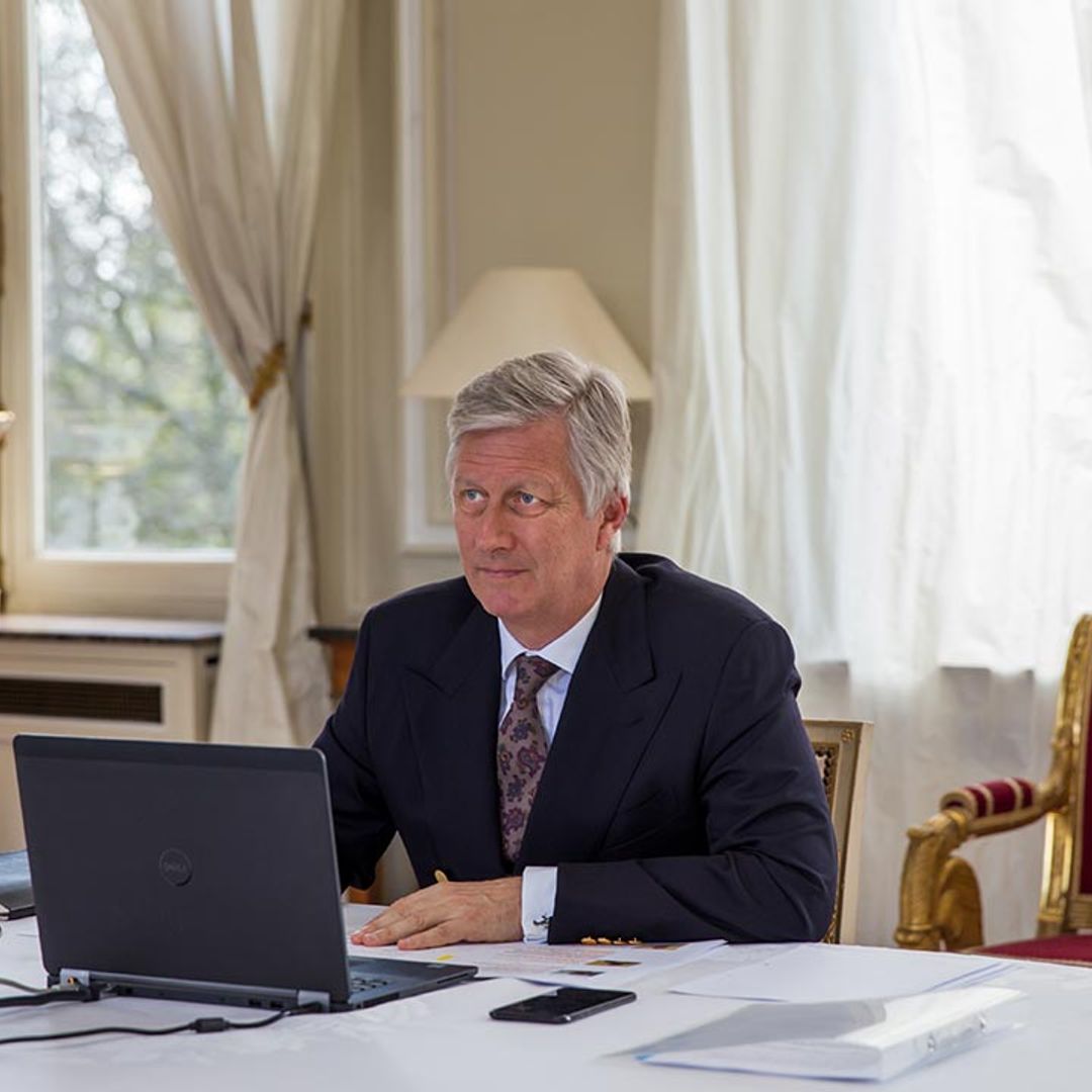 The Queen and King of Belgium reveal their fairytale home office amid coronavirus