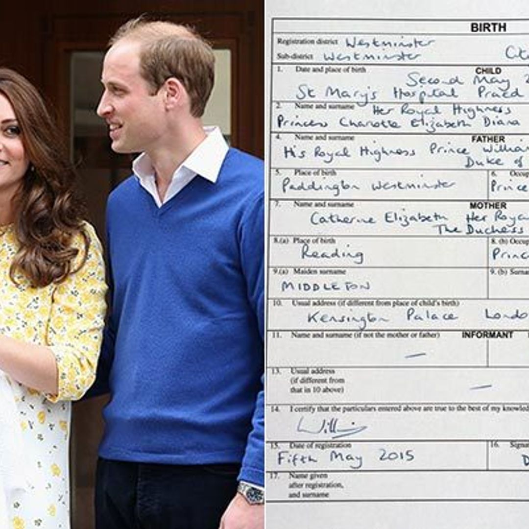 Prince William registers the birth of his new daughter Princess Charlotte