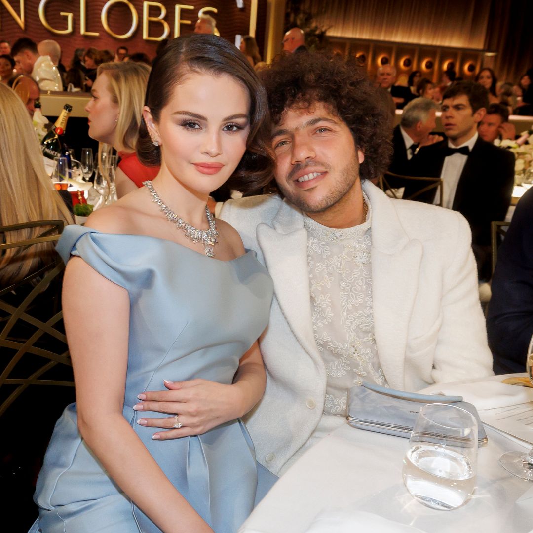 Selena Gomez, Benny Blanco during the 82nd Annual Golden Globes held at The Beverly Hilton on January 05, 2025 in Beverly Hills, California