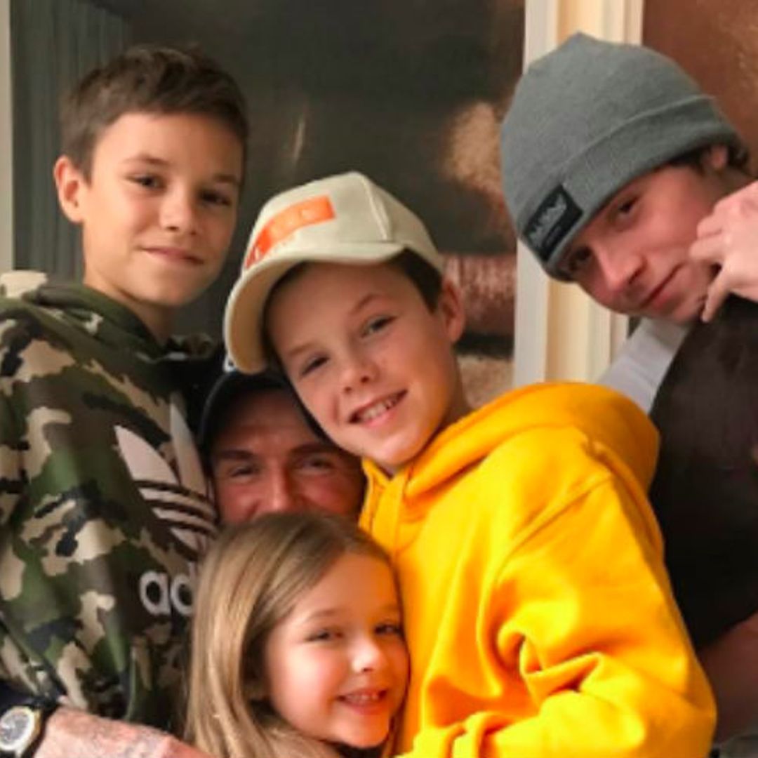 Victoria Beckham's make-up tutorial is interrupted by a sweet surprise from her children