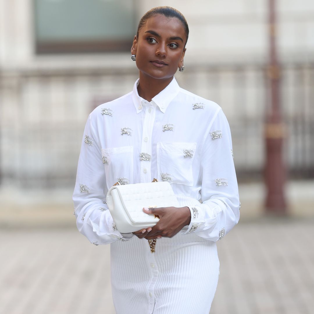 Simone Ashley is a 70s vision in high-waisted jeans 